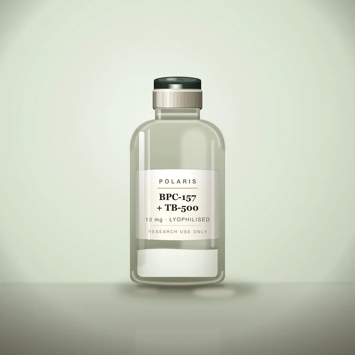 BPC-157 + TB-500 10mg research peptide vial · Polaris Research