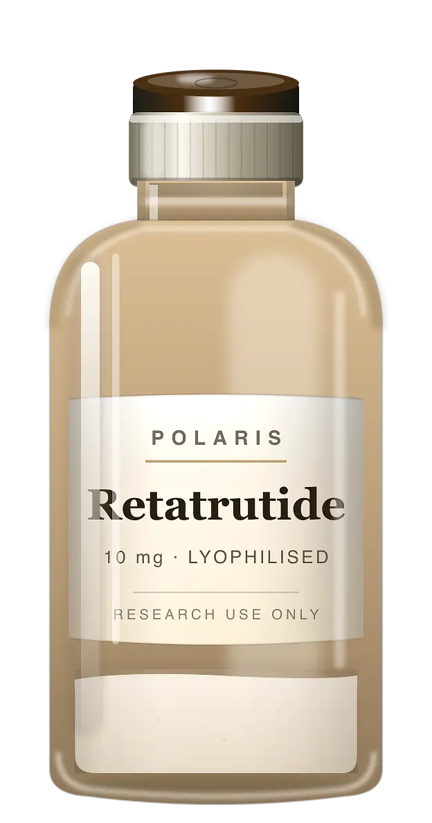 Retatrutide research peptide vial · Polaris Research